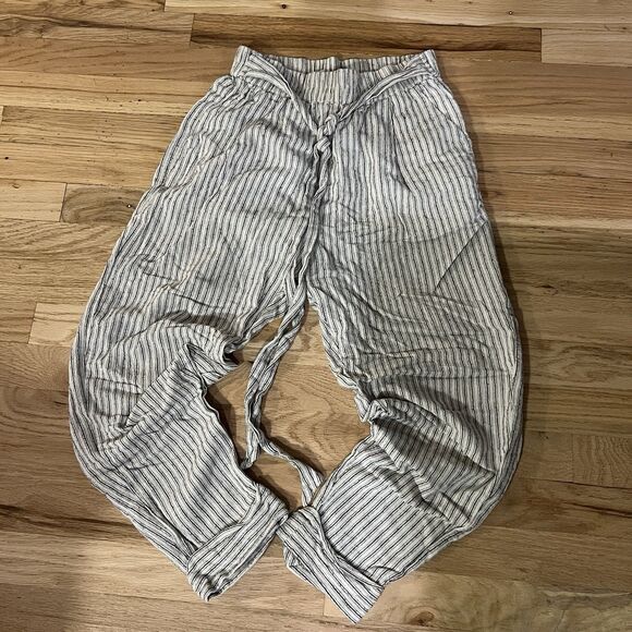 Wishlist apparel jogger pants pull on women’s small lightweight cream striped - Picture 7 of 12